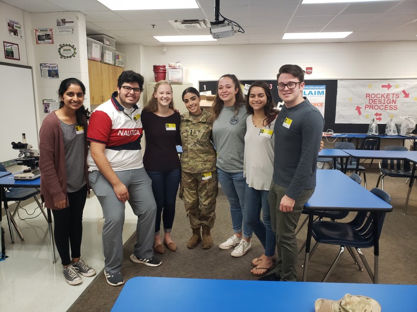 hanks to ASM student club members: (L to R) Priya Radhakrishnan, Chris Zepeda, Darby Newman, Lindsey Brock, Kasidy Brown, Anusha Khan, and Micah Young for visiting Rocky Branch Elementary School to educate the entire 5th grade about microbes.